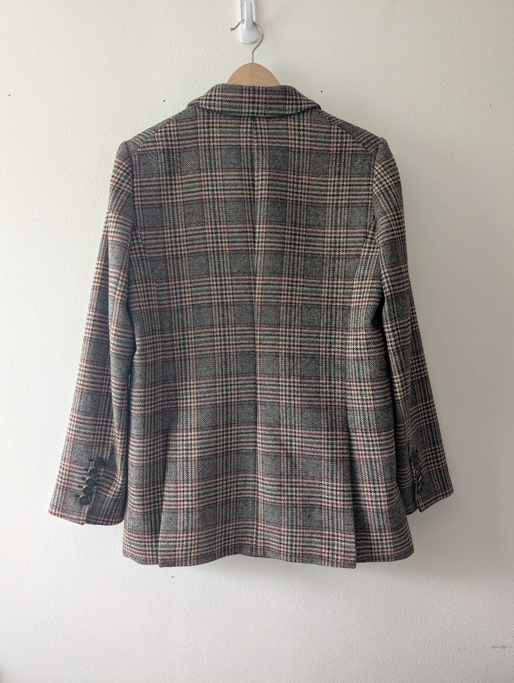 Veronica Beard Oria Houndstooth Plaid Wool Dickey Jacket Blazer Size 8 - Picture 8 of 14